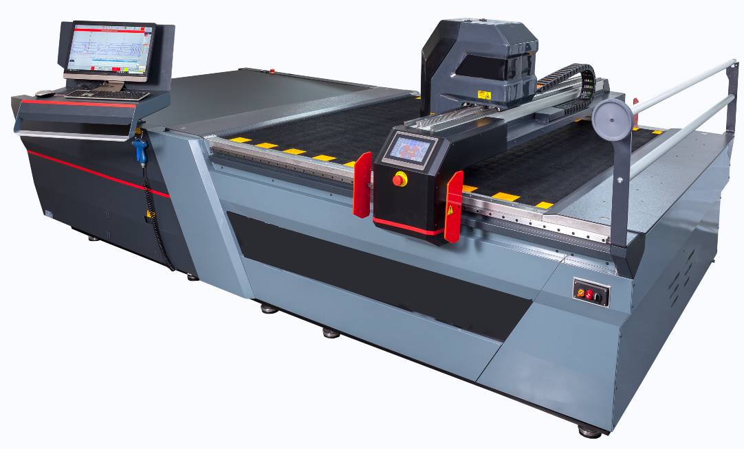 CNC automated fabric cutter in a studio environment